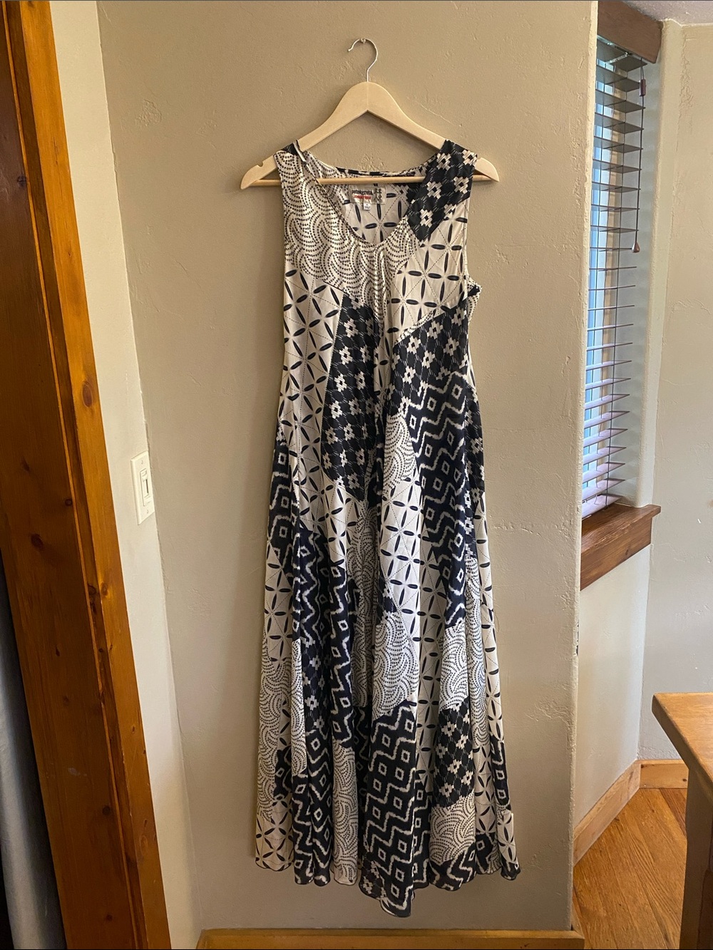 Johnny Was Black and White Patchwork Maxi Dress
